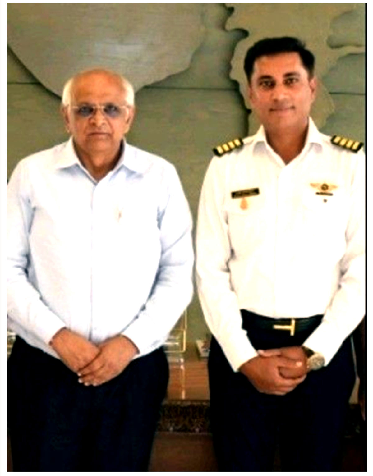 Chief Minister of Gujarat Bhupendra Patel with Ajay Chauhan Director Civil Aviation Gujarat