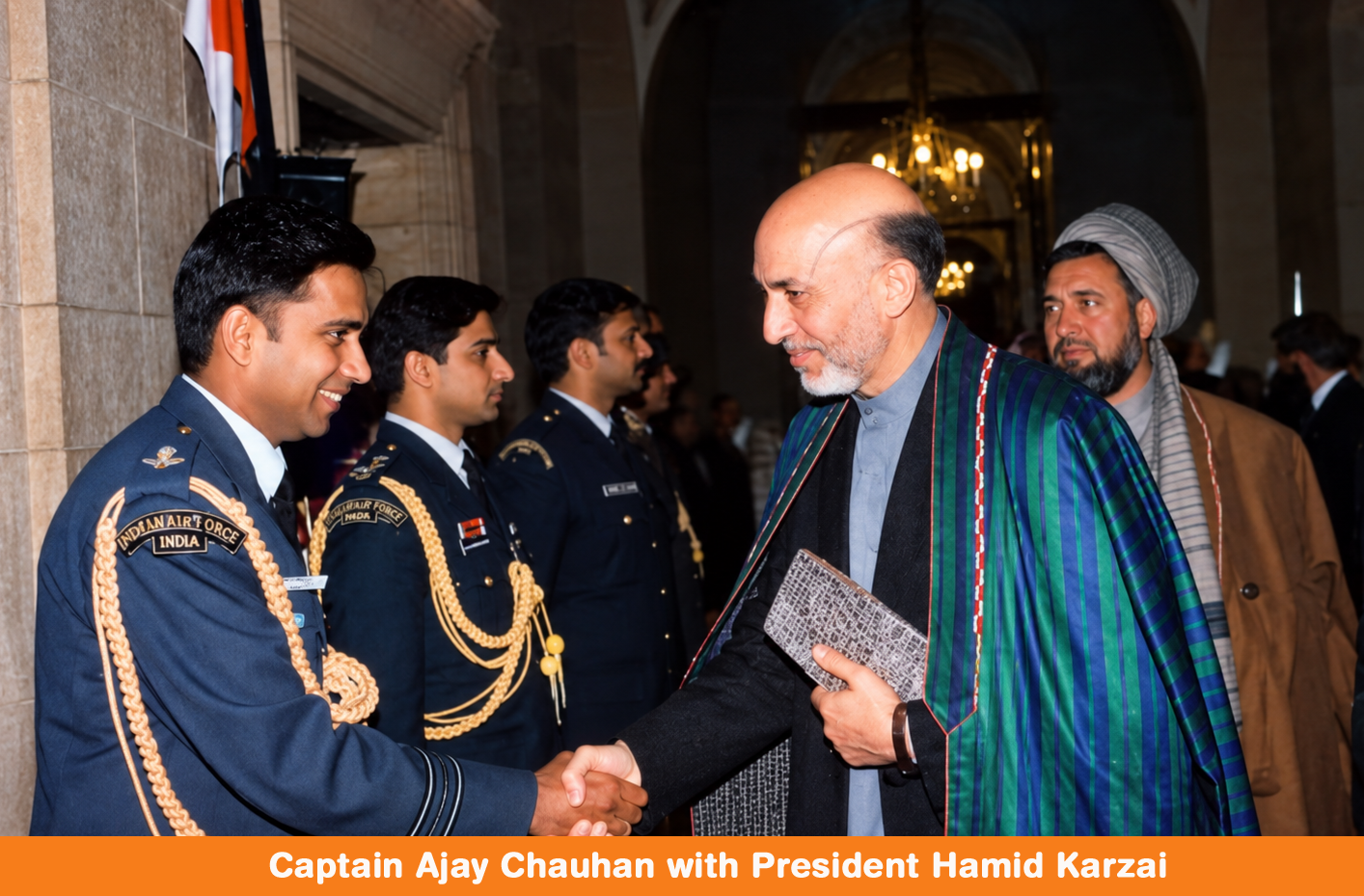 Captain Ajay Chauhan with President Hamid Karzai